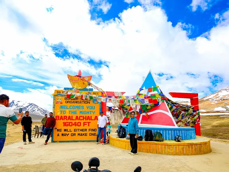 Snow-covered Baralacha La Pass in Himachal Pradesh